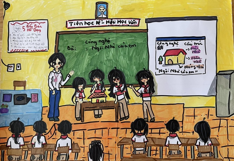 tranh vẽ cô giáo 1