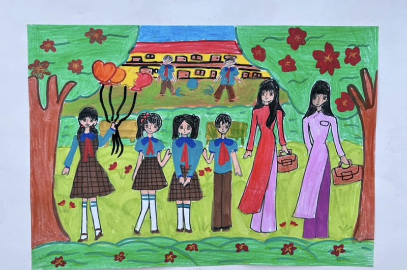 tranh vẽ cô giáo 10