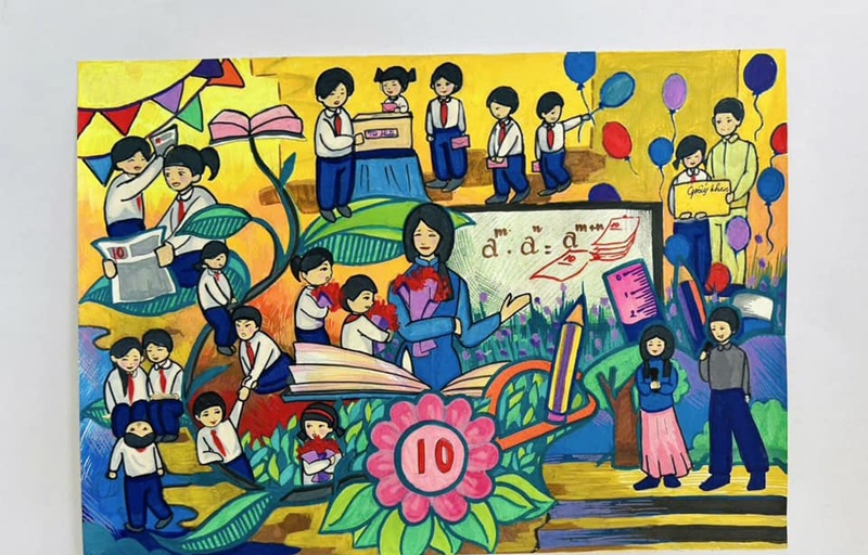 tranh vẽ cô giáo 11