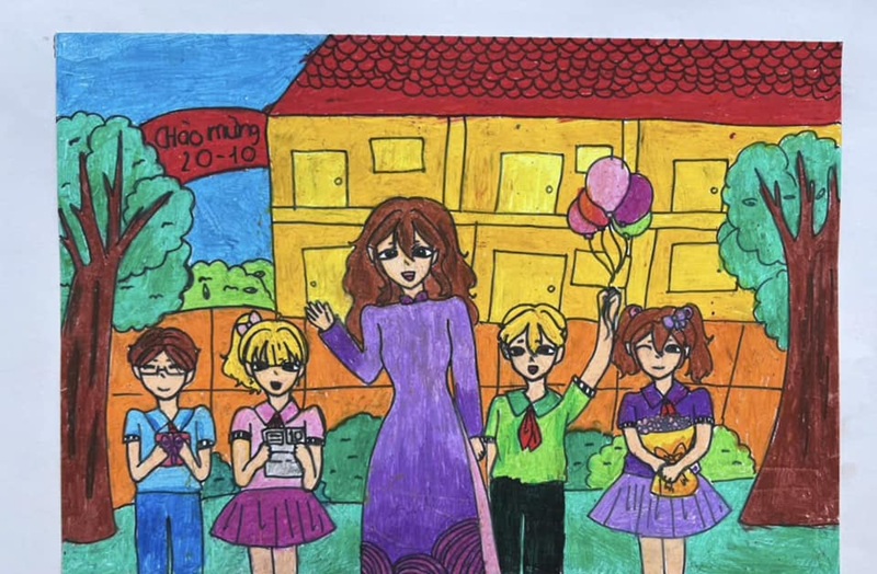 tranh vẽ cô giáo 12