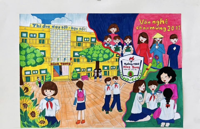 tranh vẽ cô giáo 13