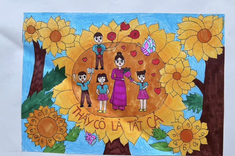 tranh vẽ cô giáo 15