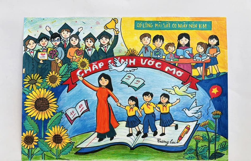 tranh vẽ cô giáo 17