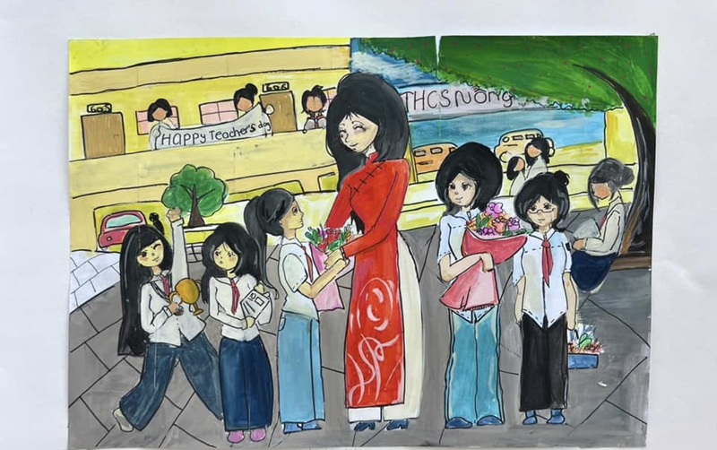 tranh vẽ cô giáo 18