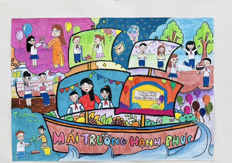 tranh vẽ cô giáo 19