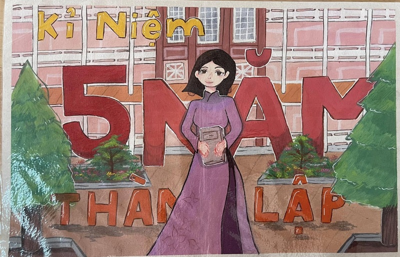 tranh vẽ cô giáo 2