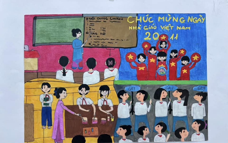 tranh vẽ cô giáo 26