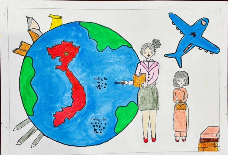 tranh vẽ cô giáo 29