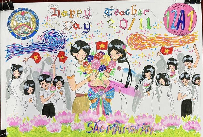 tranh vẽ cô giáo 33