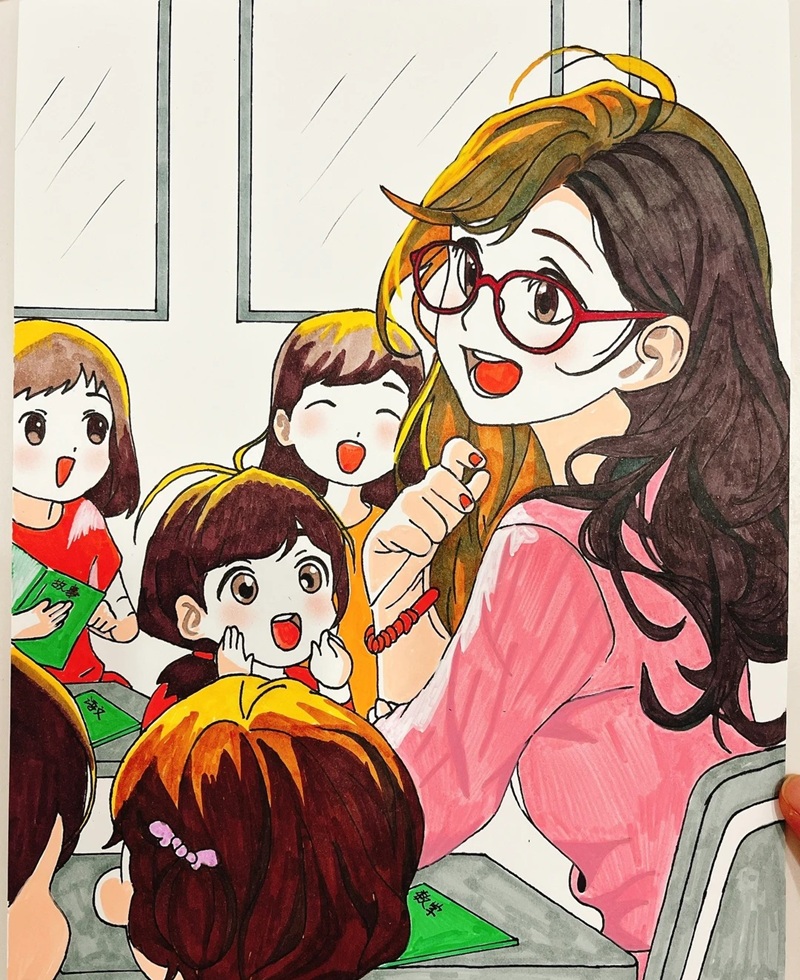 tranh vẽ cô giáo 40