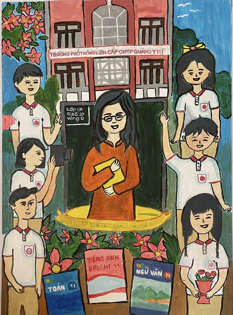 tranh vẽ cô giáo 6