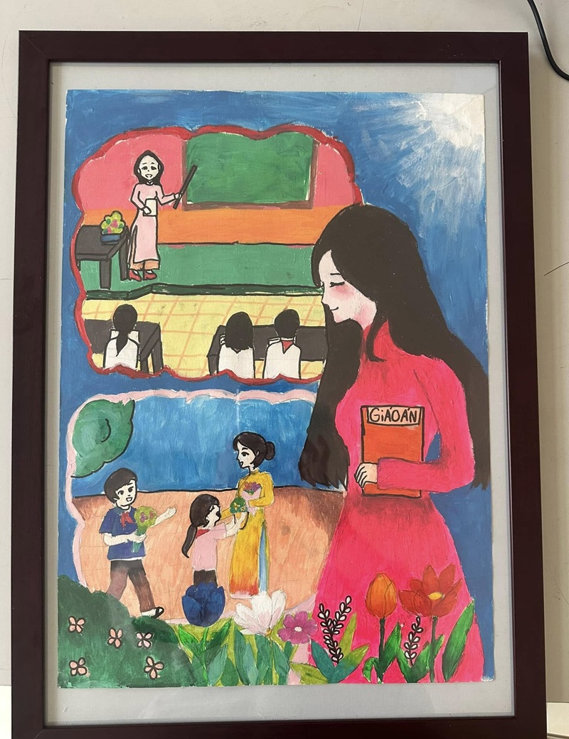 tranh vẽ cô giáo 7