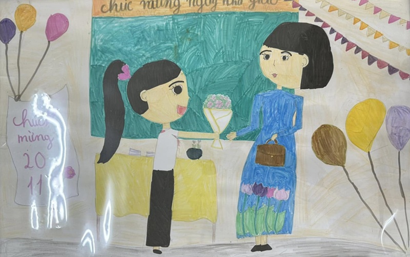 tranh vẽ cô giáo 8